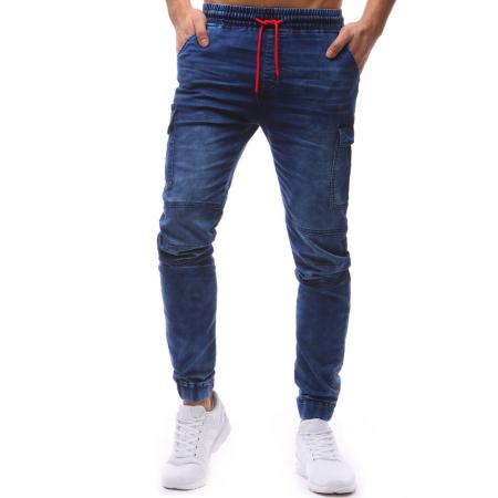 Pánske jogger nohavice denim look svetlo modré