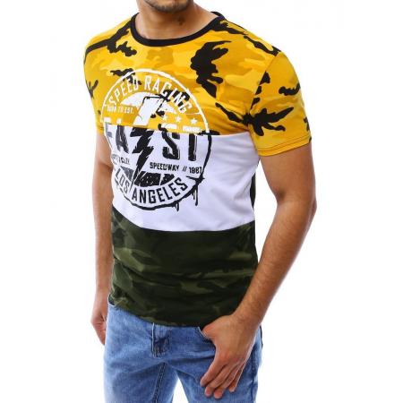 Pánske tričko t-shirt s potlačou žltej RX4221