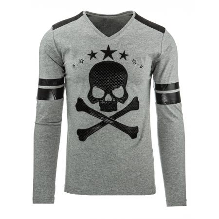 Pánské tričko s potiskem (longsleeve) antracitové