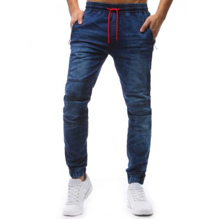 Pánske jogger nohavice denim look svetlo modré