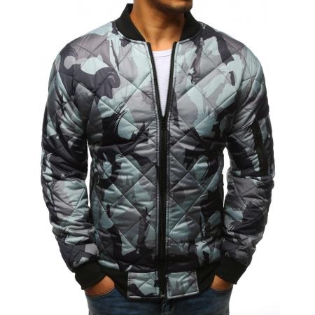 Pánská maskáčová STYLE bunda prošívaná bomber jacket camo šedá