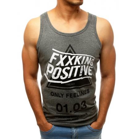 Pánský STYLE nátělník s potiskem antracitové