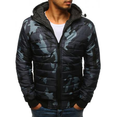 Pánska STYLE bunda prešívaná bomber jacket camo šedá