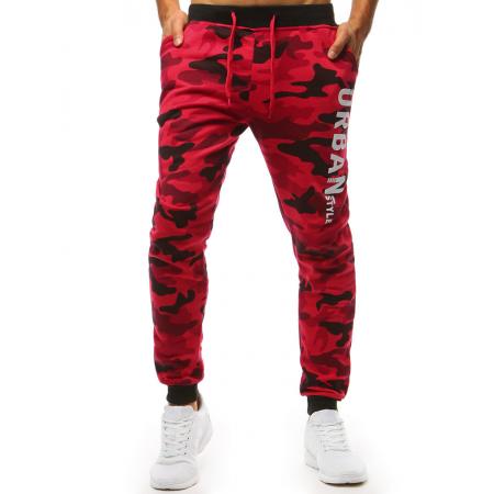 Pánske STYLE tepláky camo maskáčové červené