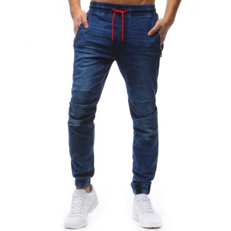 Pánske jogger nohavice denim look svetlo modré