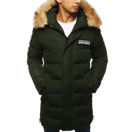 Pánská STYLE bunda parka zimní - zateplená vycpaná / prošívaná zelená