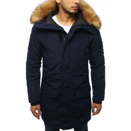Pánská bunda parka zimní tmavě modrá