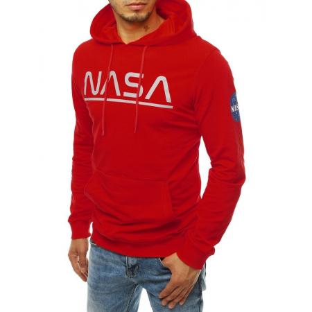 Pánska mikina NASA s kapucňou červená BX4595