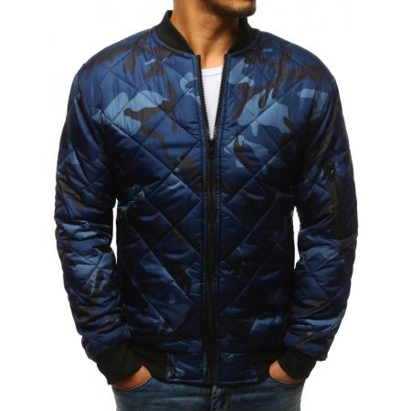Pánská STYLE bunda prošívaná bomber jacket camo modrá