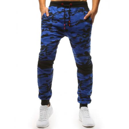 Pánské STYLE tepláky camo maskáčové modré