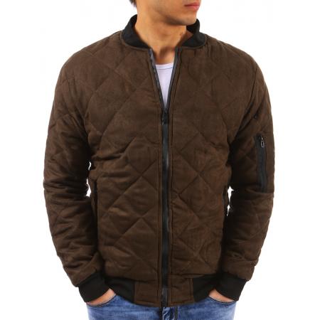 Pánska prešívaná bomber bunda hnedá