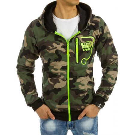 Pánská moderní mikina se zipem woodland camo