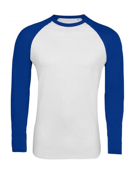 SOL'S FUNKY LSL White / Royal blue