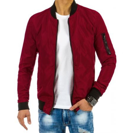 Pánska štýlová bomber bunda - červená
