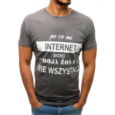 MAN Férfi póló nyomtatott szürke