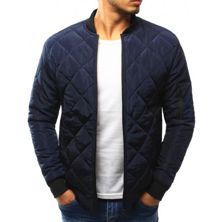 Pánska bunda bomber prešívaná tmavo modrá
