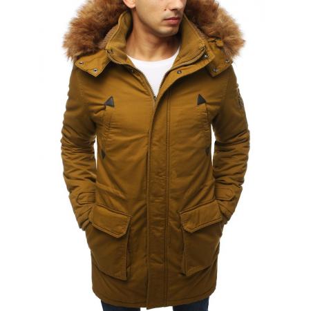 Pánska bunda parka zimná hnedá TX3055