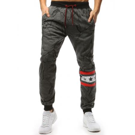 Pánske STYLE nohavice tepláky antracitovej