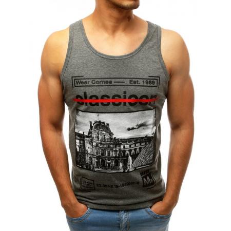 Pánský STYLE nátělník s potiskem antracitové