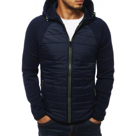 Pánska FALL / WINTER bunda prechodová prešívaná tmavo modrá