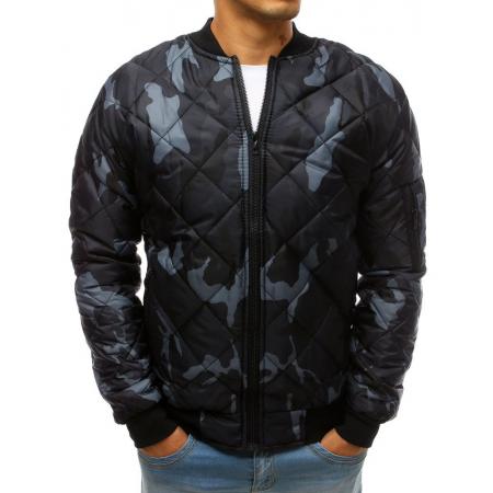 Pánska bunda prešívaná bomber jacket moro maskáčová tmavo modrá