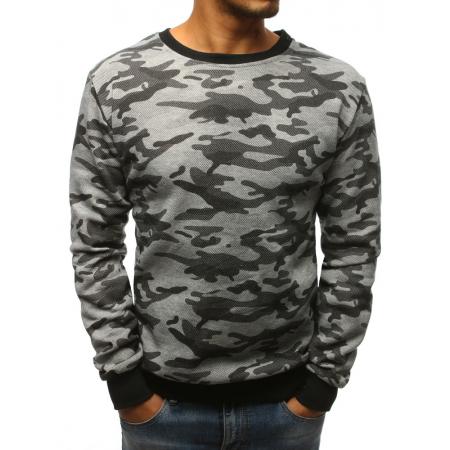 Pánská ELEGANT mikina bez kapuce camo šedá