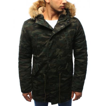 Pánska maskáčová bunda parka zimné woodland camo