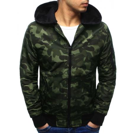 Pánská stylová bunda bomber woodland maskáčový vzor