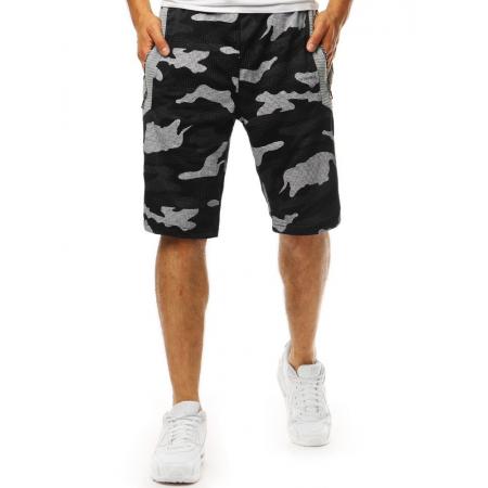 Pánske teplákové SHORT kraťasy moro maskáčové / vojenskej čierne