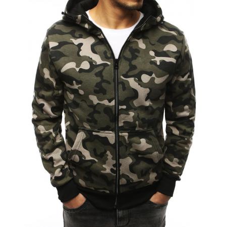 STYLE pulóver kapucnival khaki moro