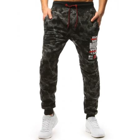 Pánské ELEGANT tepláky camo šedé