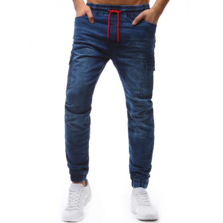 Pánske jogger nohavice denim look svetlo modré