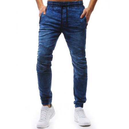 Pánske jogger nohavice denim look svetlo modré