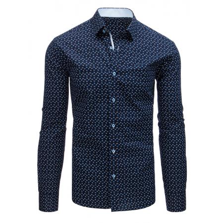 Pánska STYLE košeľa elegantná sa vzormi tmavo modrá