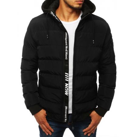 Pánská FALL / WINTER bunda bomber jacket prošívaná s kapucí černá