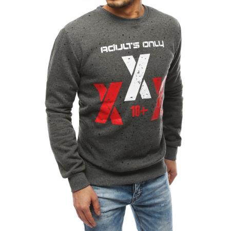 Pánska mikina s potlačou tmavo šedá BX4420