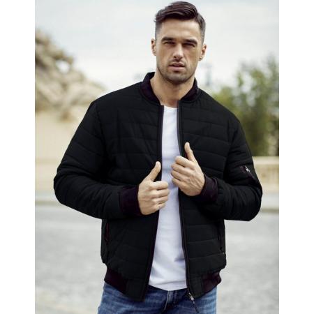 Pánska bunda prešívaná bomber jacket čierna