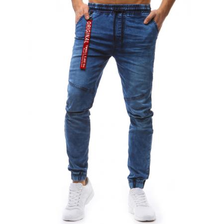 Pánske jogger nohavice denim look svetlo modré