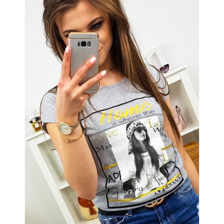 Női póló ellátva világosszürke