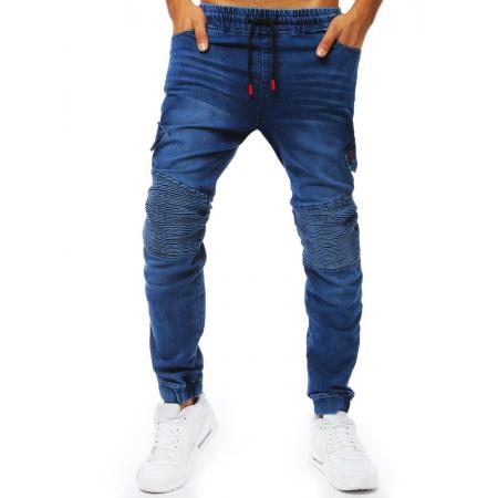 Pánské jogger kalhoty denim look modré