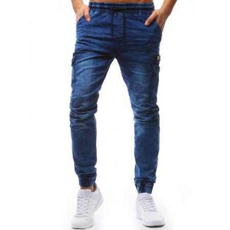 Pánske jogger nohavice denim look svetlo modré