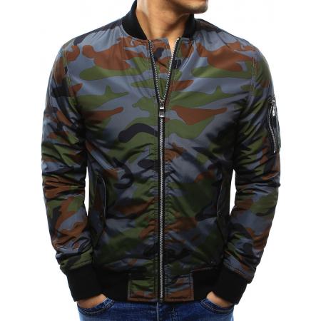 Pánska bunda bomber maskáčová - vojenská šedá