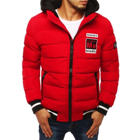 Férfi Style bomber dzseki bélelt kabát / motorháztető steppelt piros