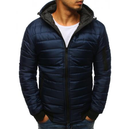 Pánska STYLE bunda prešívaná bomber jacket tmavo modrá