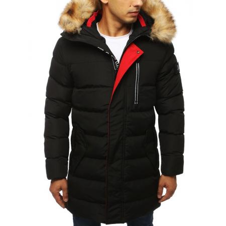 STYLE Férfi télikabát kabát télen - meleg bélelt / steppelt fekete