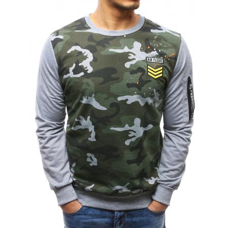 Pánská mikina s potiskem camo šedá