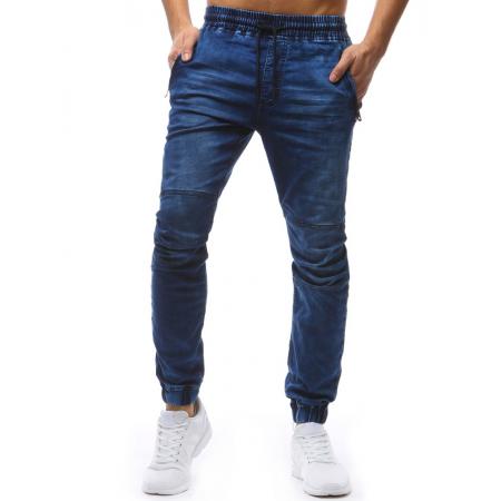 Pánske jogger nohavice denim look svetlo modré