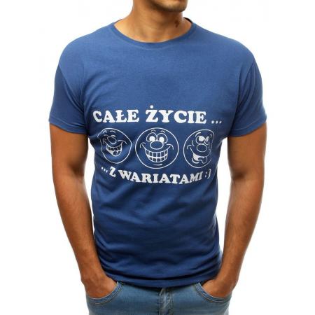 Pánské STYLE tričko s potiskem modré