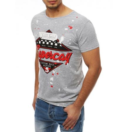 Pánské tričko T-shirt s potiskem šedé RX3975