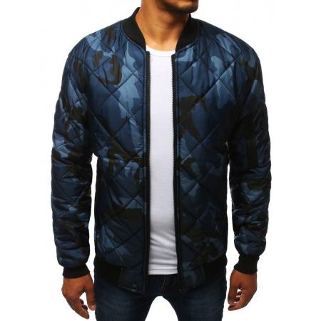 Pánská FALL bunda prošívaná bomber jacket moro maskáčová tmavě modrá